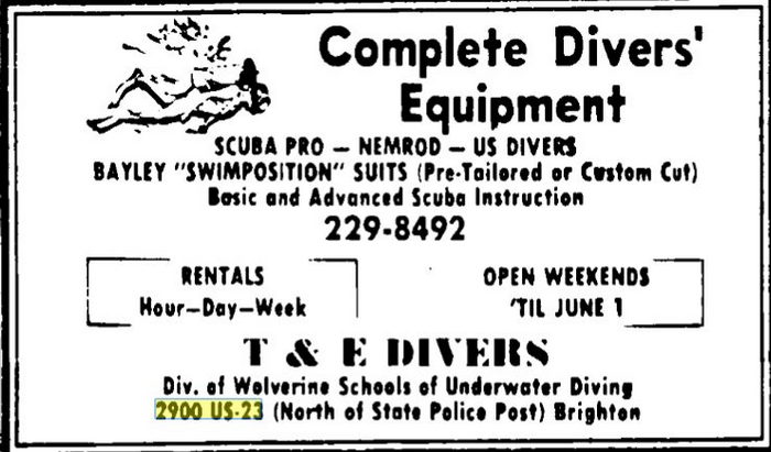 Old 23 Shopping Plaza - Dec 1968 Ad For Dive Shop (newer photo)